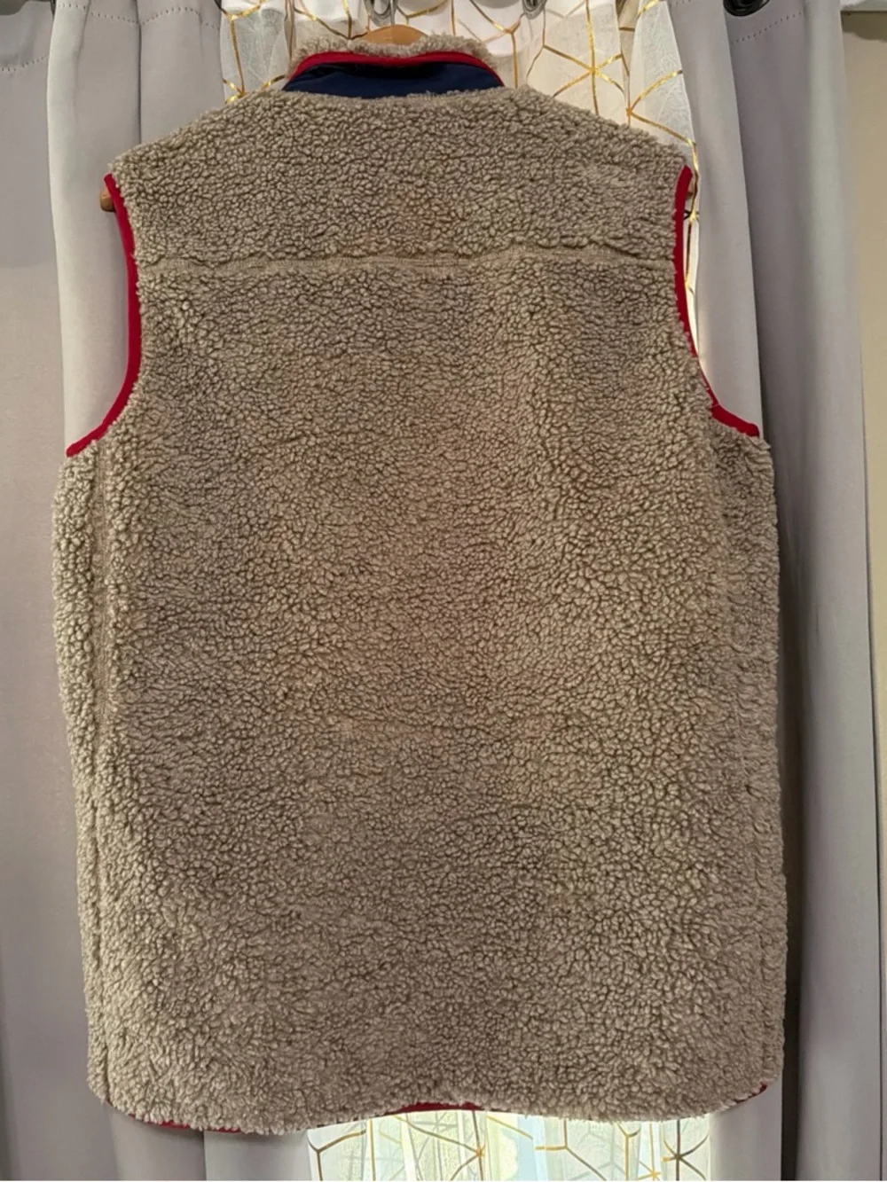 Orvis Vest Men High Pile Sherpa Fleece Oatmeal Outdoor HikingMeshLined Size M V1